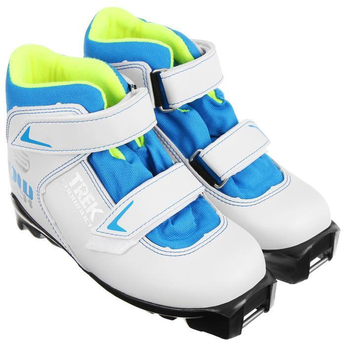 фото Ботинки лыжные trek snowrock sns ик, цвет белый, лого синий, размер 30