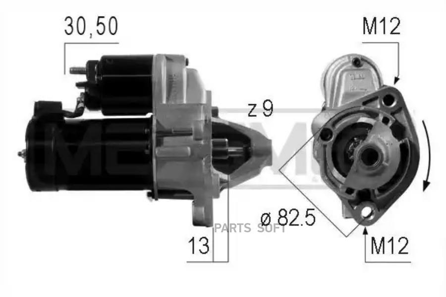 

220004_стартер! 1.1Kw Audi 80/A4, VW Passat 1.6-2.0i/1.8T 90-05