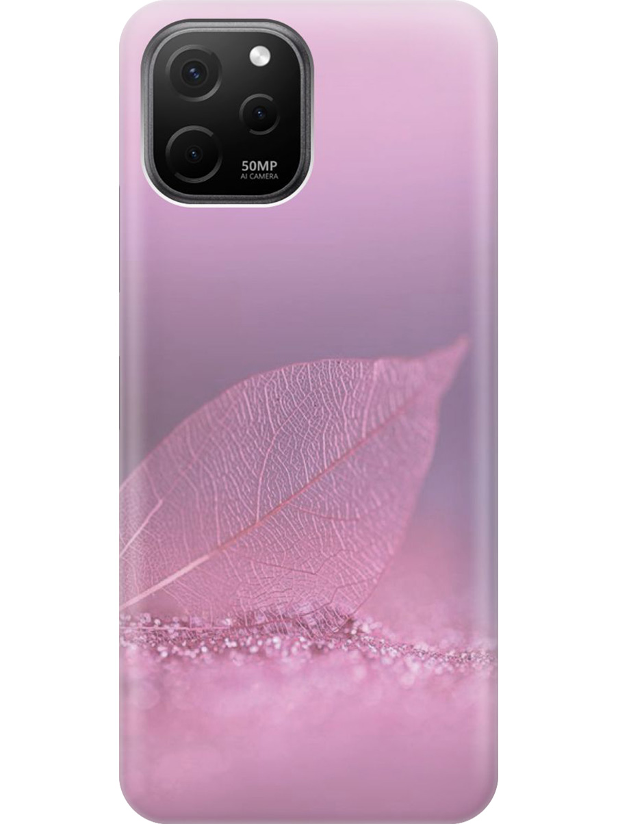 

Силиконовый чехол на Huawei nova Y61 с принтом "Листок в розовых блестках", Прозрачный;розовый;фиолетовый, 762098522