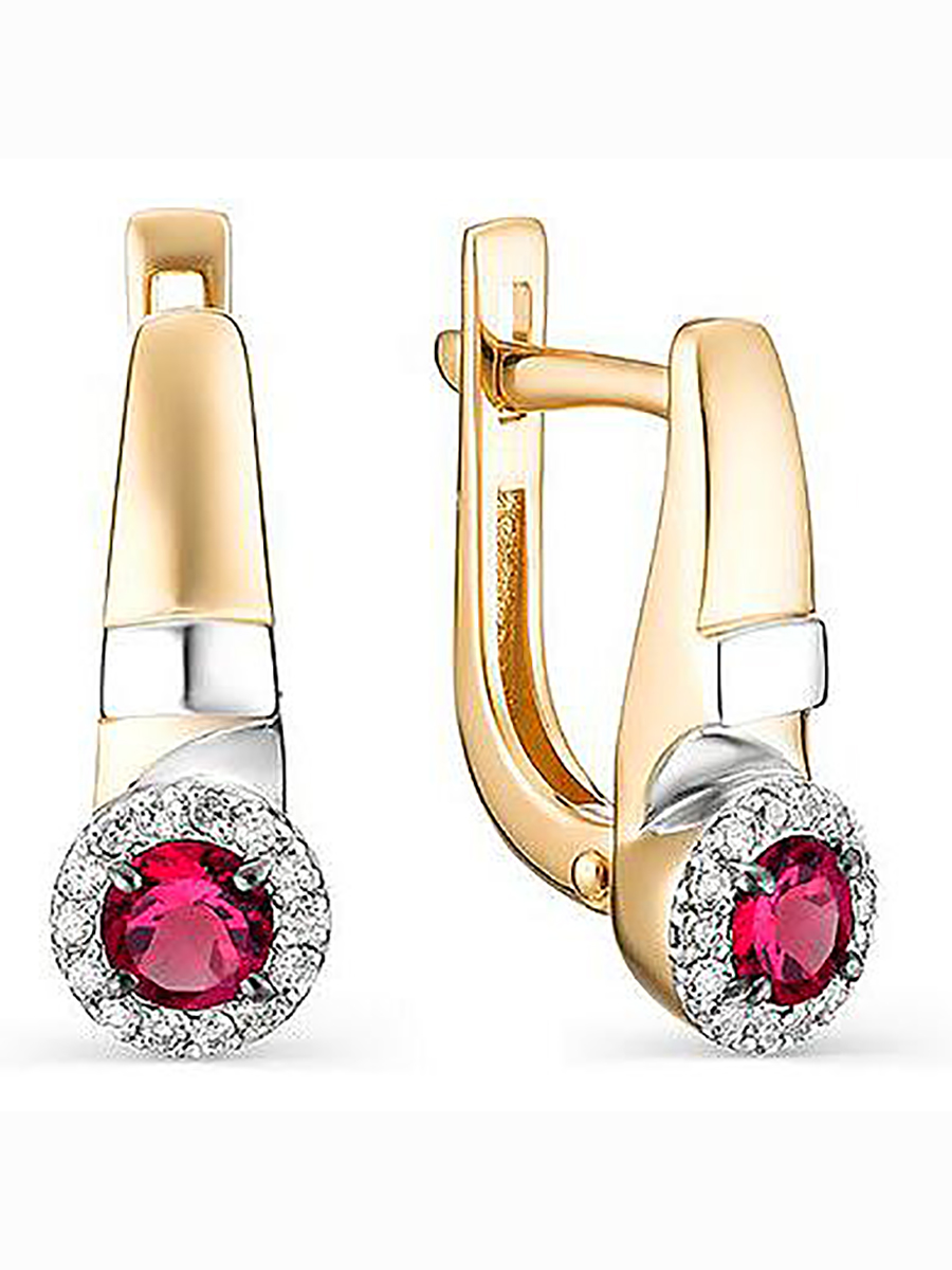 

Серьги с рубинами и бриллиантами из красного золота Алкор 23081-103, 23081-103