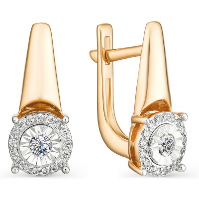 

Серьги с 36 бриллиантами из красного золота Алкор 23138-100, 23138-100