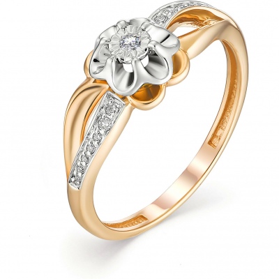 

Кольцо с 15 бриллиантами из красного золота р. 16 Алкор 13107-100, 13107-100