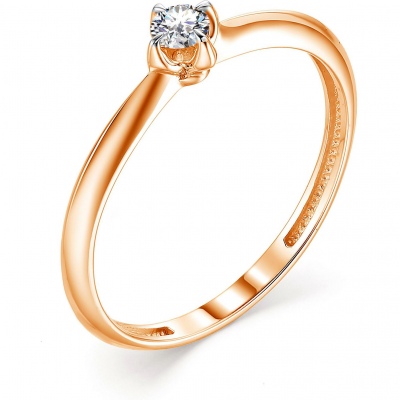 

Кольцо с 1 бриллиантом из красного золота р. 16 Алкор 13352-100, 13352-100