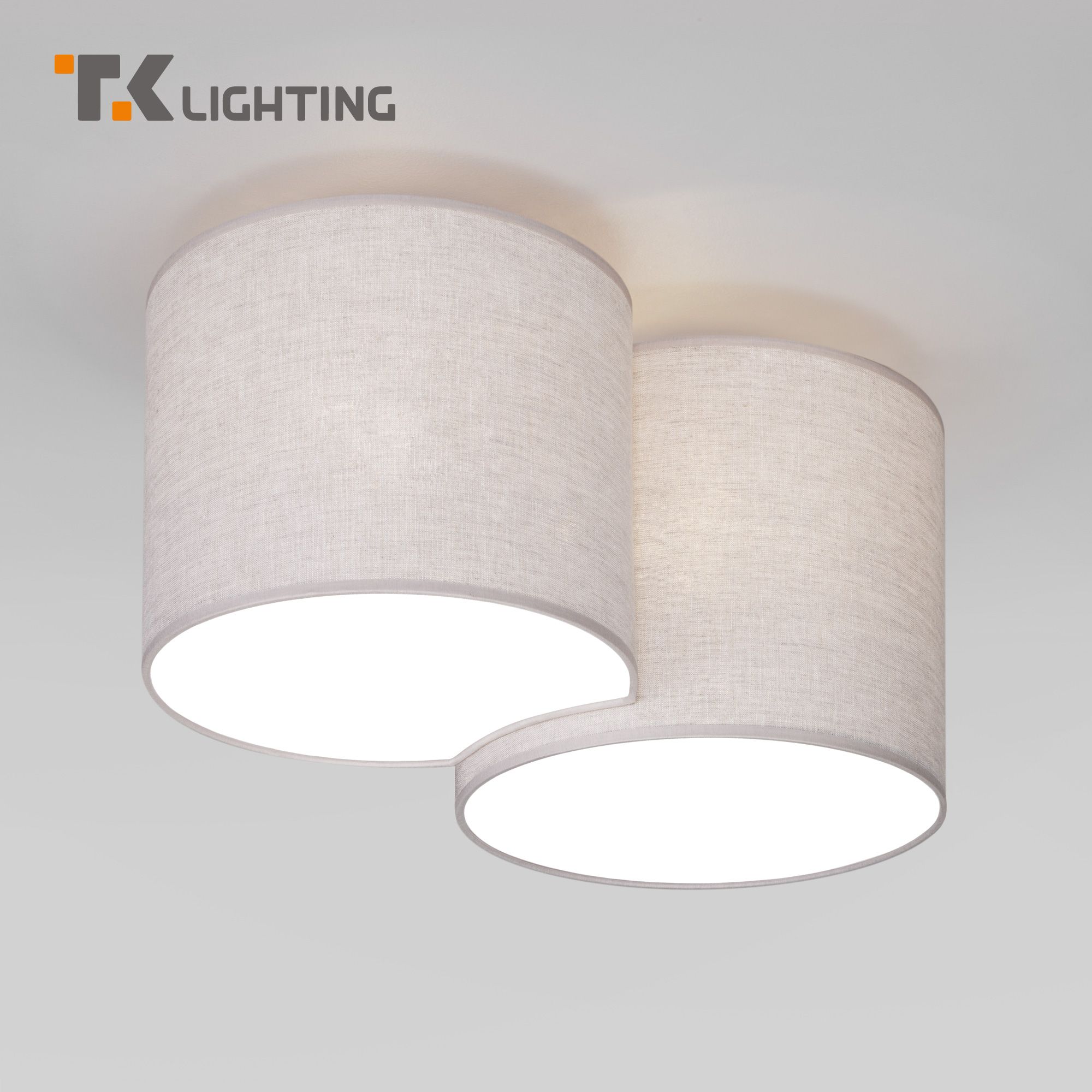 Потолочный светильник с 2 коричневыми тканевыми абажурами TK Lighting 6590 Mona Nature Е27