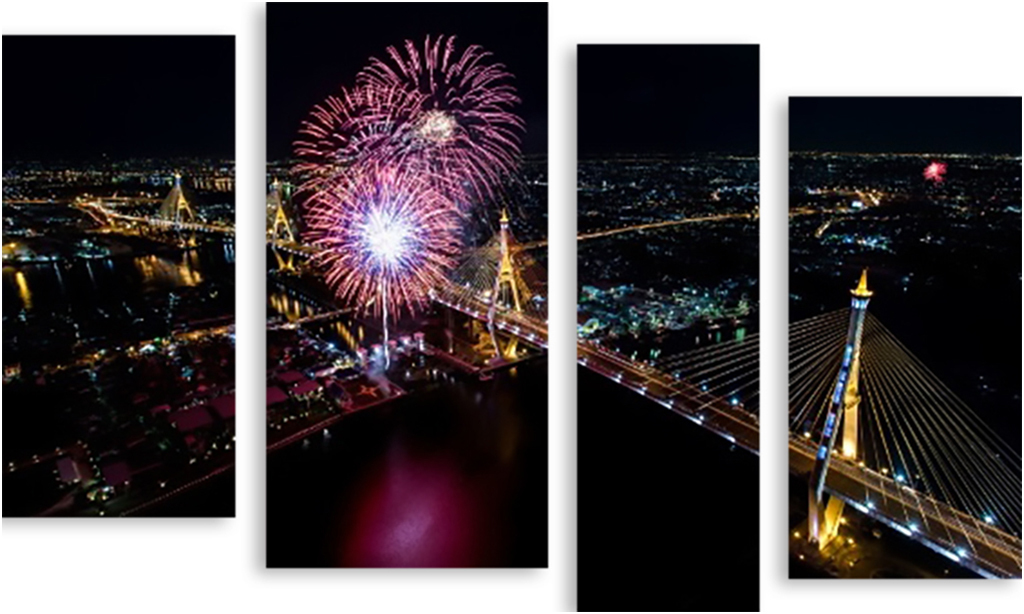 

Картина модульная на холсте Модулка Салют 120x79 см, 2995