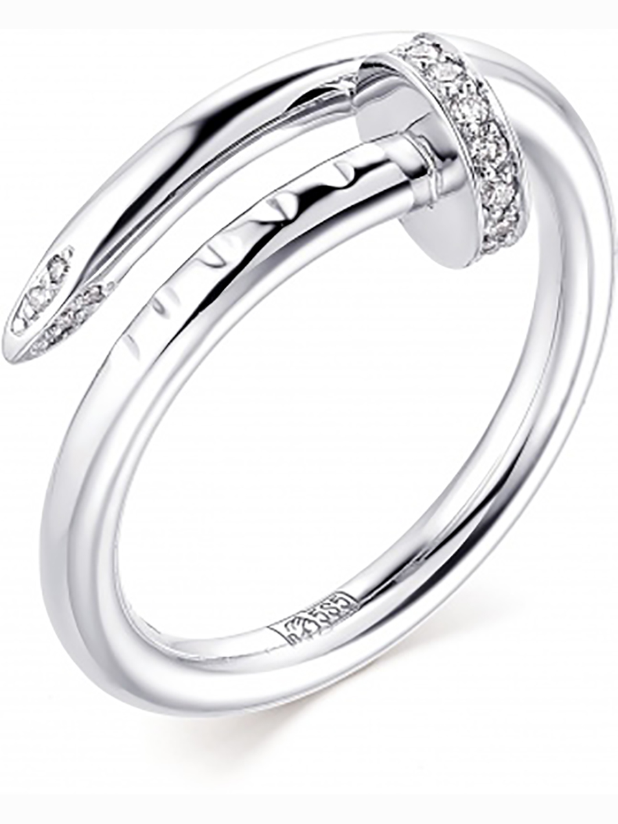 

Кольцо Гвоздь с 21 бриллиантом из белого золота р. 18 Алкор 12998-200, 12998-200