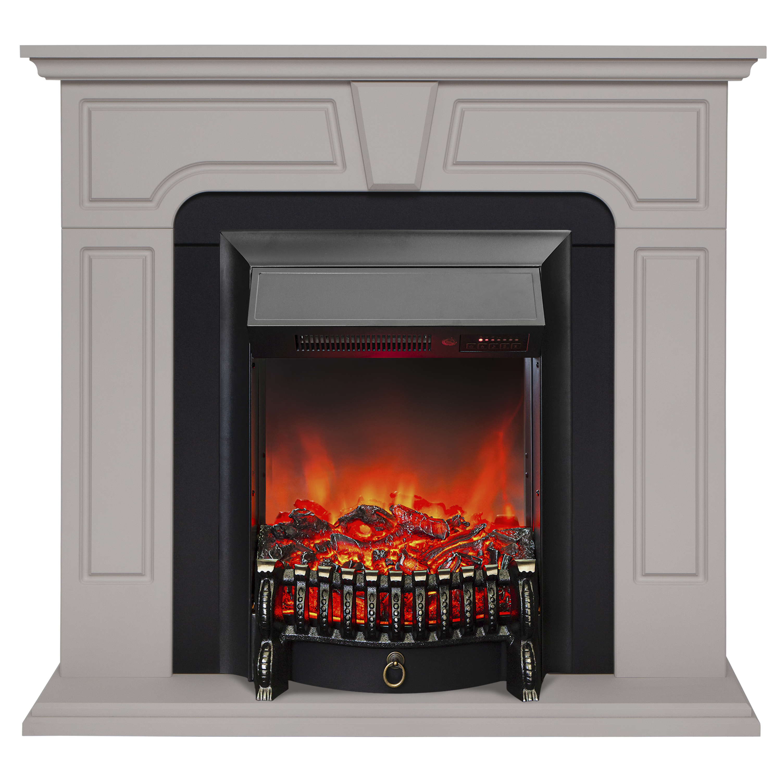 

Электрокамин RealFlame Theodor бежевый с очагом Fobos Lux c пультом ДУ