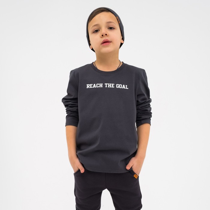 

Футболка детская с дл.рук. KAFTAN, Trendy, 32 (110-116), серый, Trendy boy