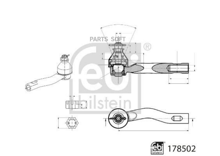 

FEBI 178502 Наконечник рулевой тяги 1шт