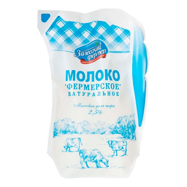 фото Молоко фермерское пастеризованное бзмж жир. 2.5 % 850 г кувшин залесский фермер россия