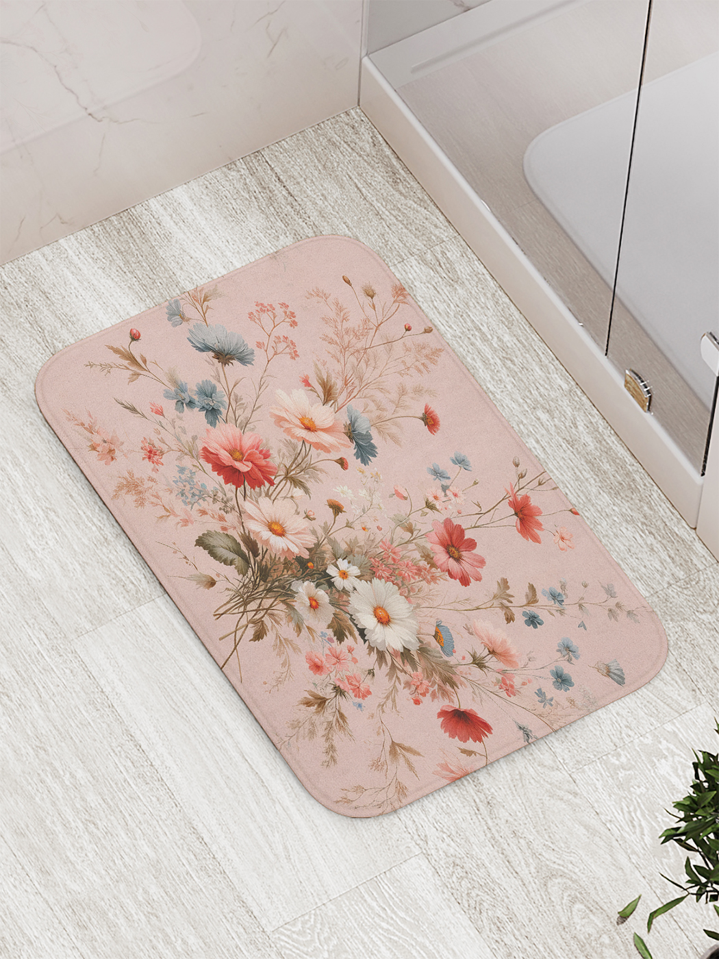 

Коврик для ванной и туалета мягкий JoyArty "Розовый букет", bath_sd2978