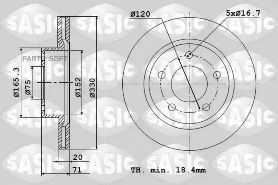 

Диск тормозной BMW X3/X4 SASIC 6106198