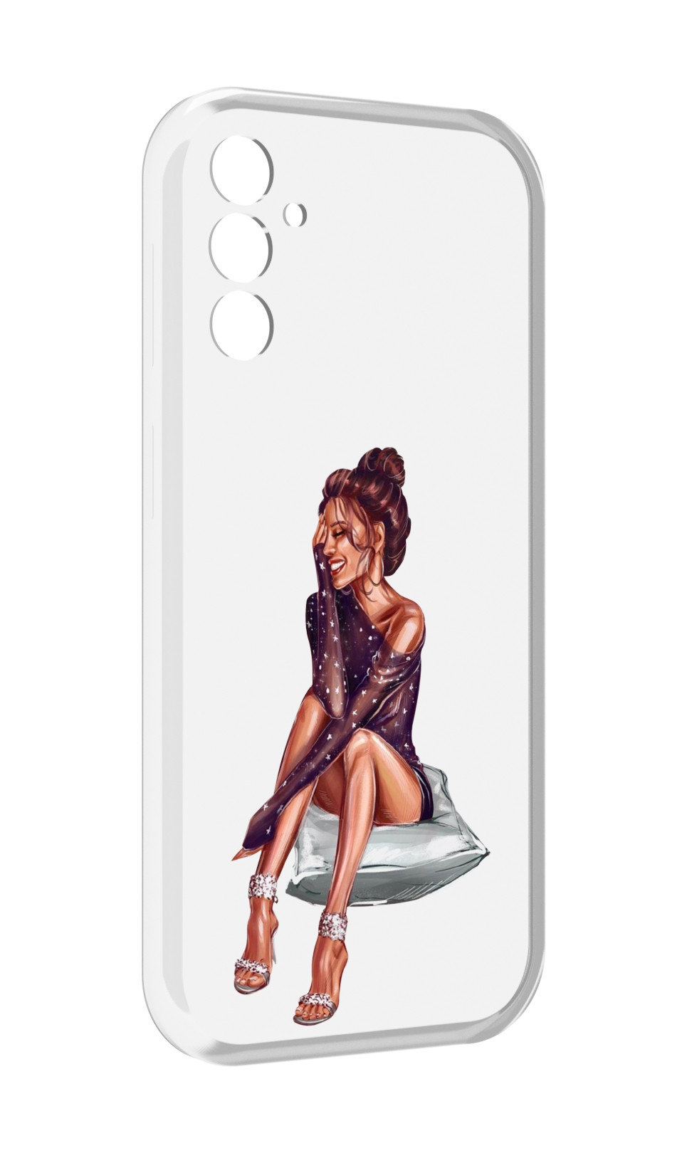 

Чехол MyPads Девушка-на-подушке женский для Samsung Galaxy M13, Прозрачный, Tocco