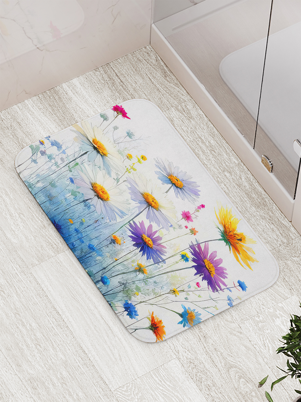 

Коврик для ванной и туалета мягкий JoyArty "Яркие цветы", bath_sd2750