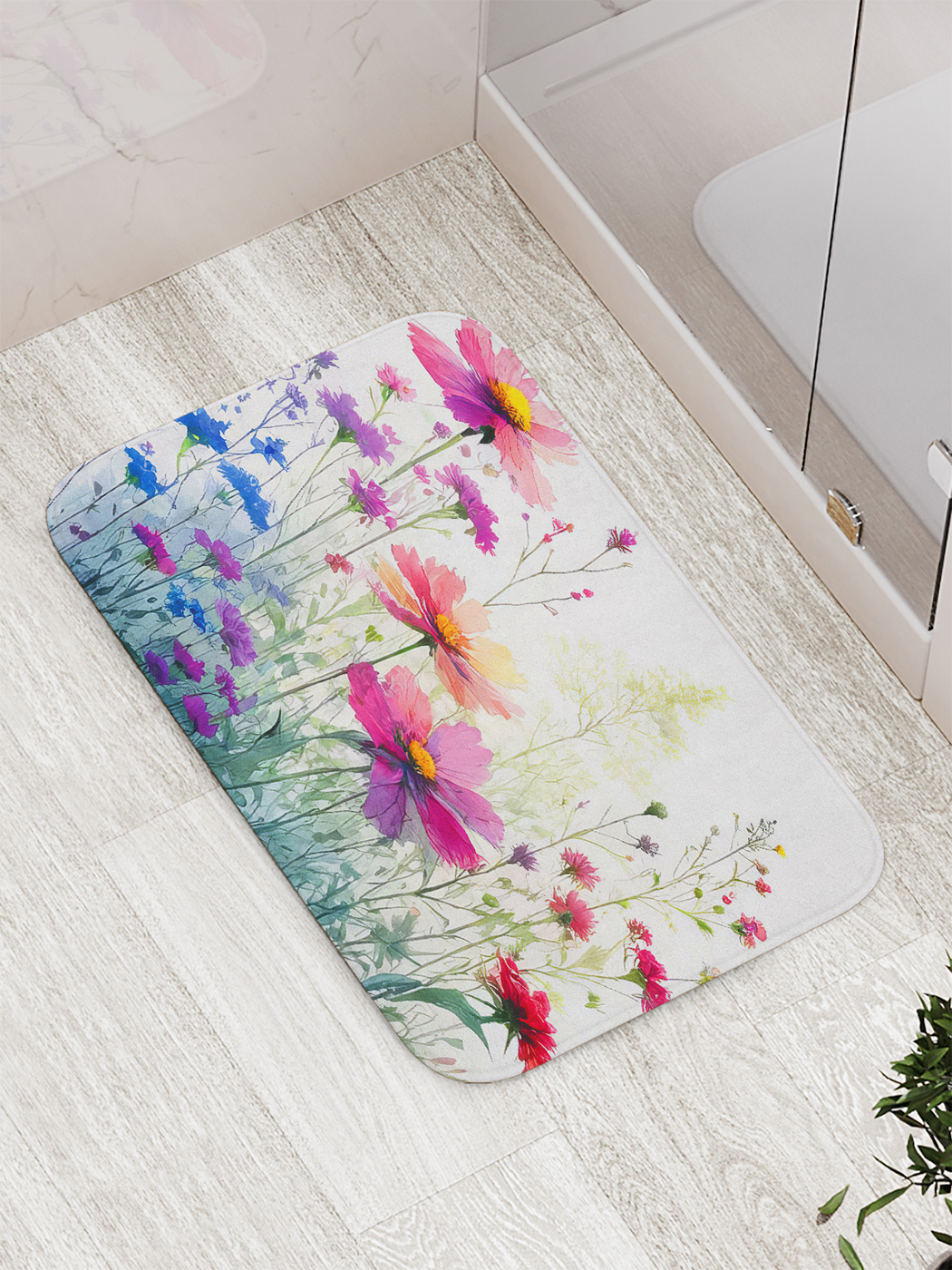 

Коврик для ванной и туалета мягкий JoyArty "Яркие бутоны", bath_sd2701