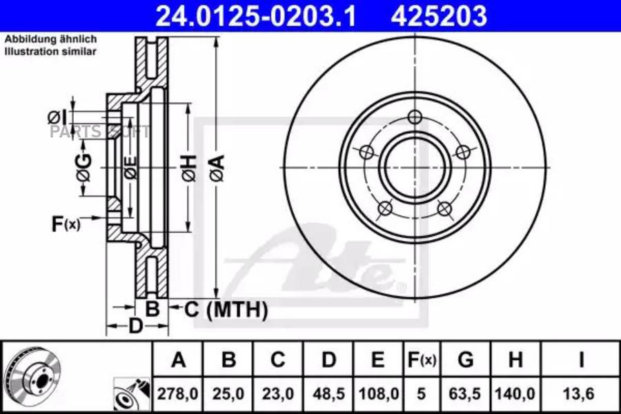 

Диск тормозной FORD FOCUS 3 11- 1.6/1.6 DIESEL перед.