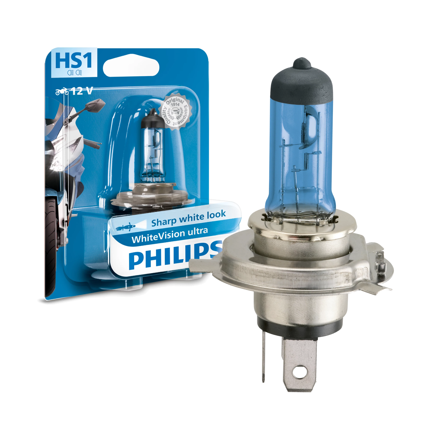 

Лампа галогенная PHILIPS 12636WVUBW HS1 12V 35/35W WhiteVisionUltra блистер 1шт