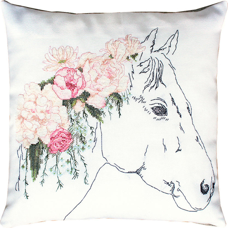 фото Набор для вышивания подушки luca s "лошадь в розах", арт.pb109 luca-s