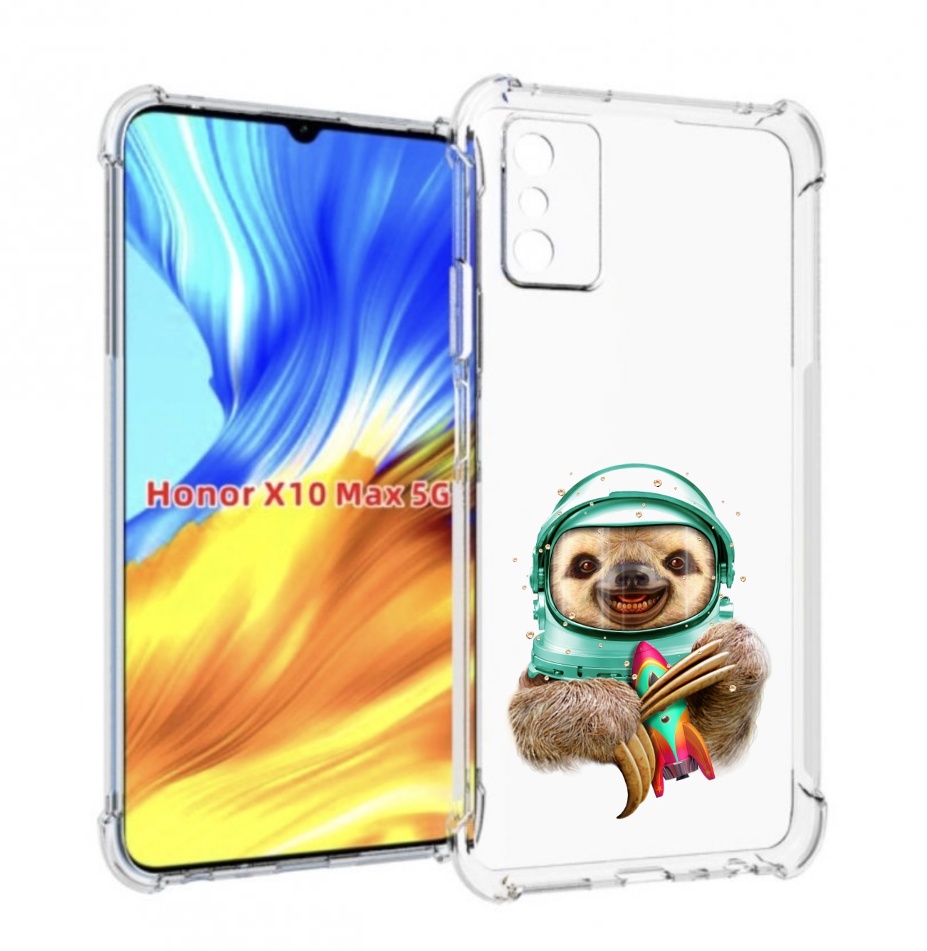 

Чехол MyPads Ленивец астронавт для Honor X10 Max, Прозрачный, Tocco