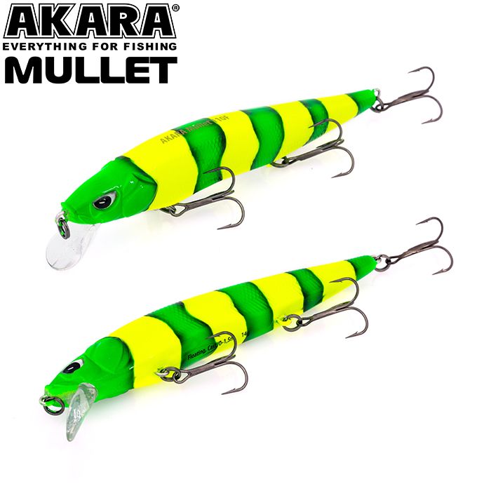 

Воблер Akara Mullet 110F 14 гр 1/2 oz 4,3 in A69, Разноцветный, Mullet