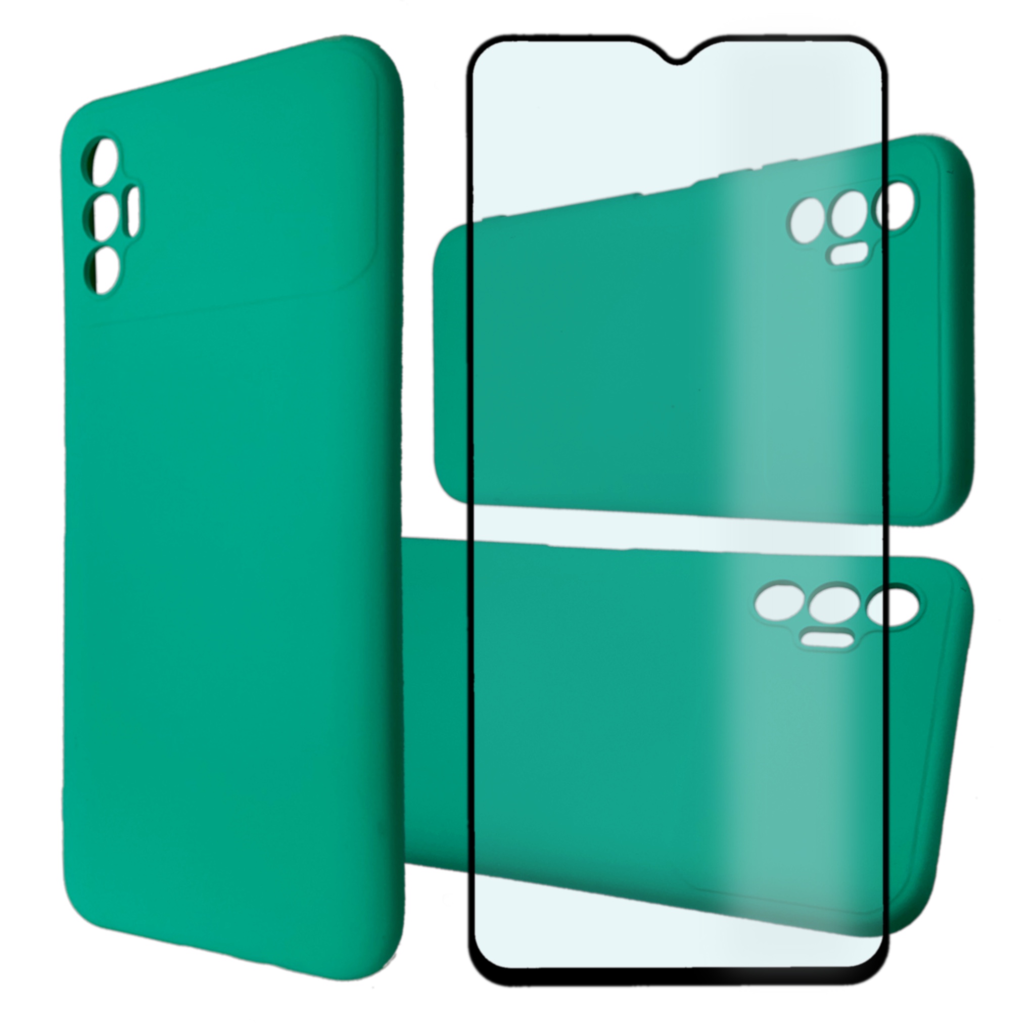 

Чехол силиконовый и стекло Qvatra для Tecno Spark 8P мятный, Зеленый, для Tecno SPARK 8P мятный