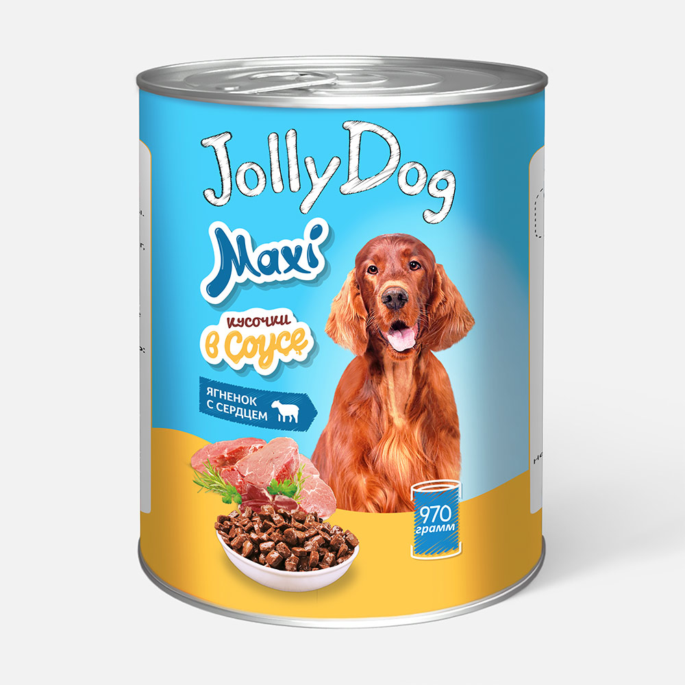 Влажный корм для собак Зоогурман Jolly Dog, ягнёнок с сердцем 970 г