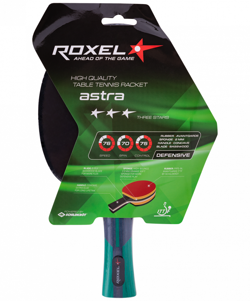 фото Ракетка для настольного тенниса 3* astra, коническая roxel