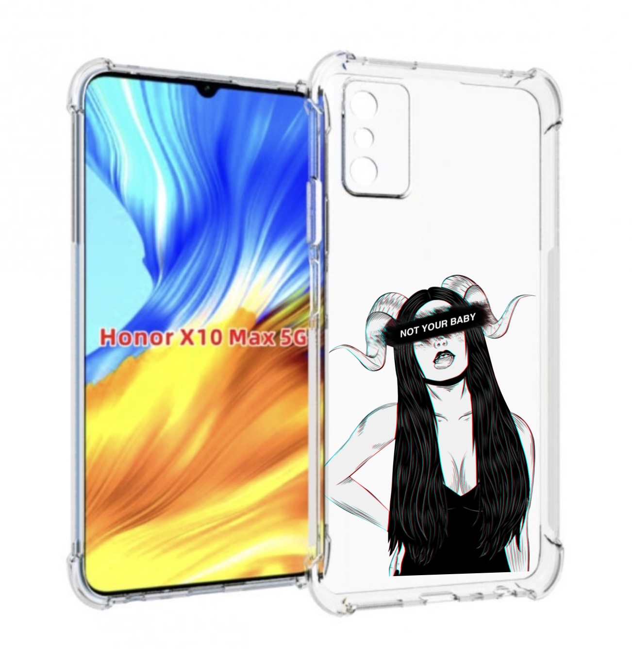 

Чехол Mypads Not-Your Для Honor X10 Max, Прозрачный, Tocco