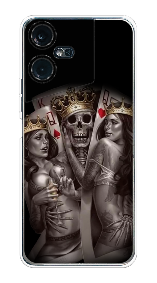 

Чехол на Tecno Pova Neo 3 "Карты король и королевы", Серый;желтый, 304450-6
