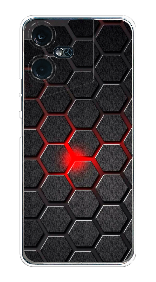 

Чехол на Tecno Pova Neo 3 "Соты красные", Красный;черный;серый, 304450-3