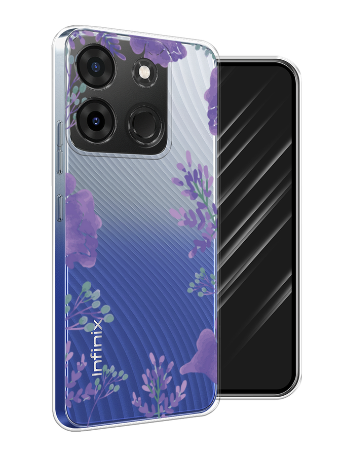 

Чехол Awog на Infinix Smart 7 Plus "Сиреневая цветочная рамка", Прозрачный;фиолетовый, 3103950-8