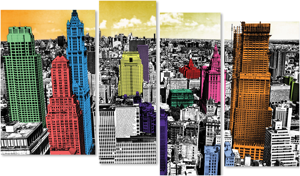 

Картина модульная на холсте Модулка Цветной Нью-Йорк 90x56 см, 3004