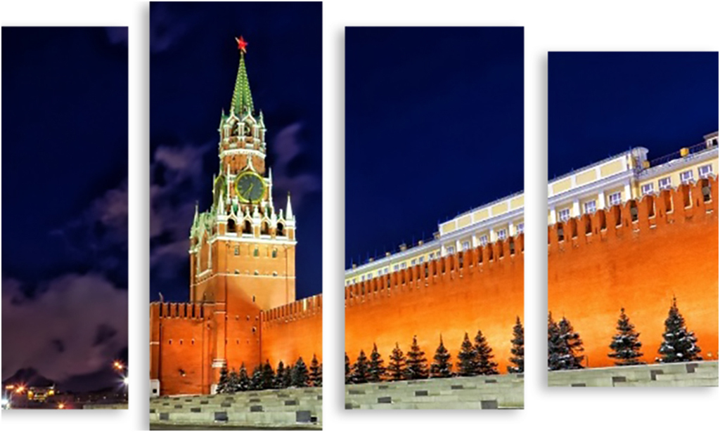 

Картина модульная на холсте Модулка Вечерний Кремль 120x79 см, 3020