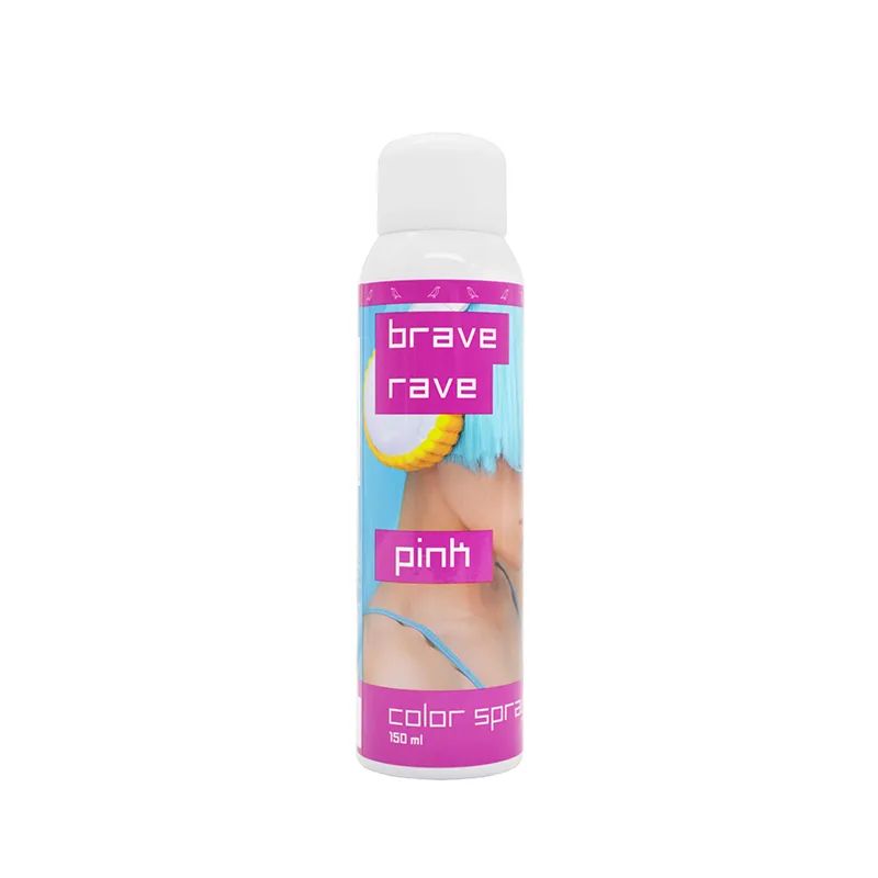 Розовая спрей-краска BirdyBird для волос BRAVE RAVE Pink , 150 мл кисти для окрашивания birdybird kitmix s набор 7 шт