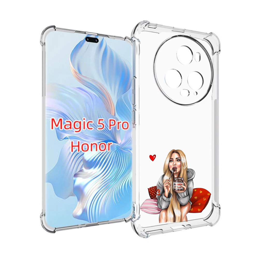 Чехол MyPads любительница-нутеллы женский для Honor Magic 5 Pro противоударный