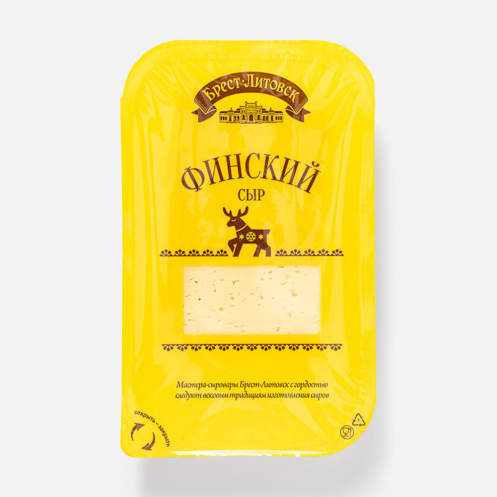 Сыр брест-литовск финский слайсерная нарезка  45 % 150 г