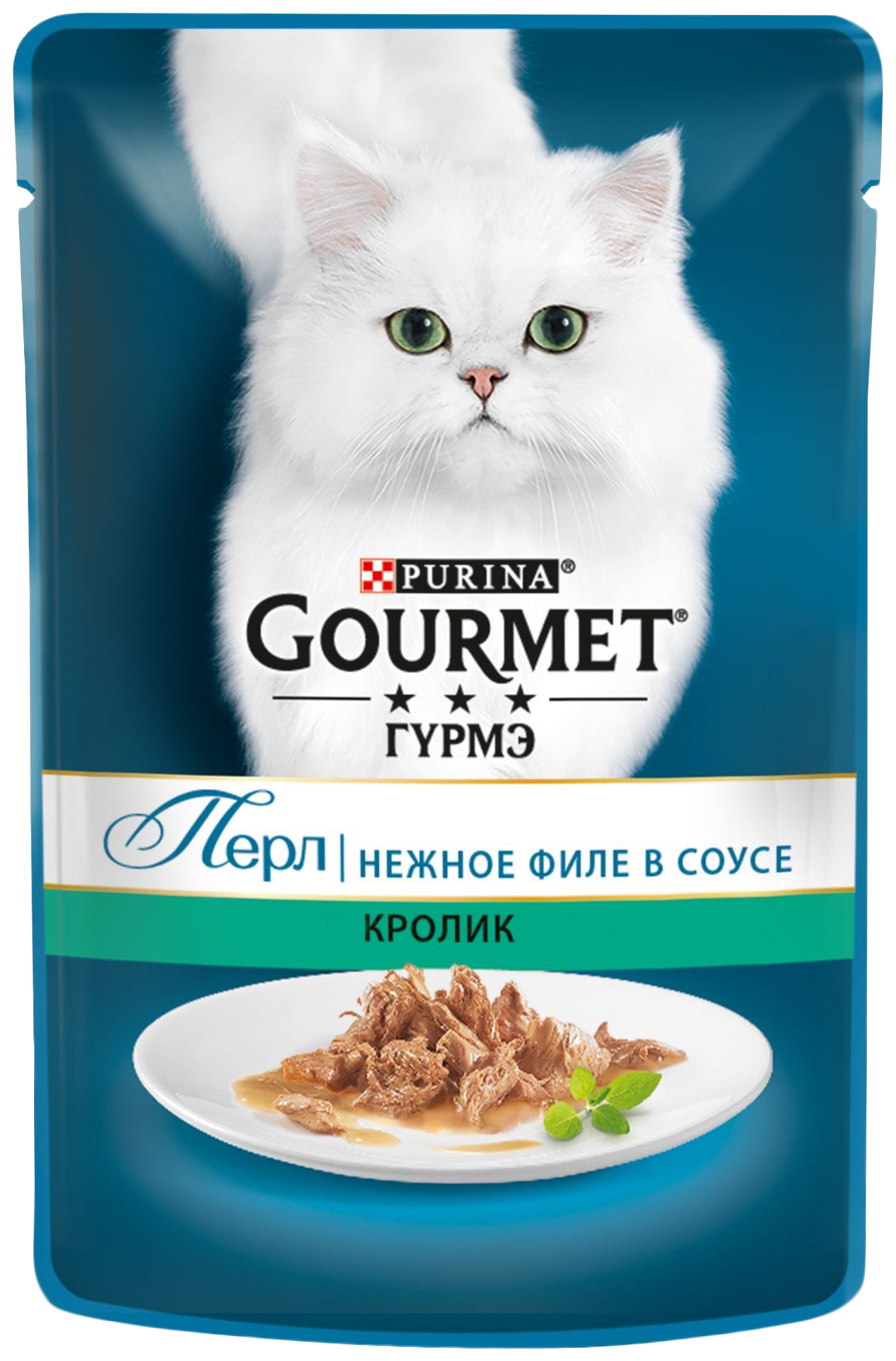 фото Влажный корм для кошек gourmet gourmet perle, кролик, 1шт, 85г