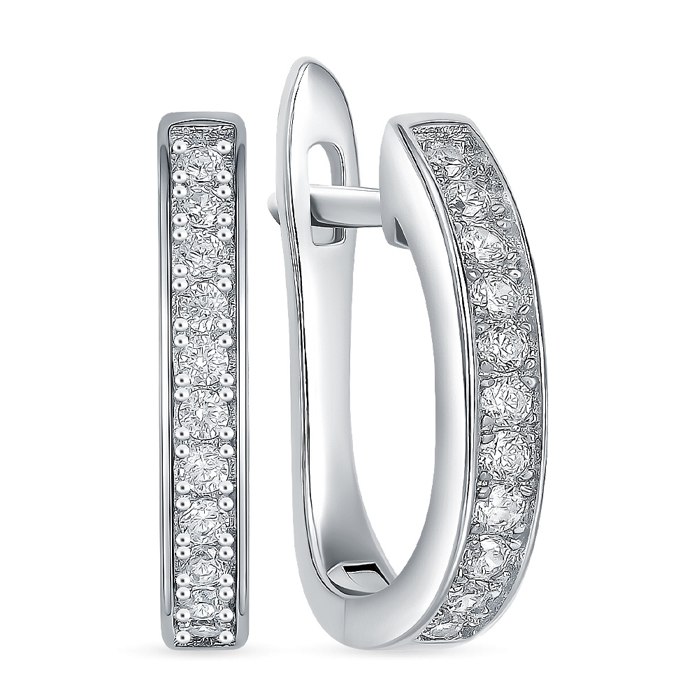 

Серьги из серебра 585Gold 702009934, фианит, 702009934