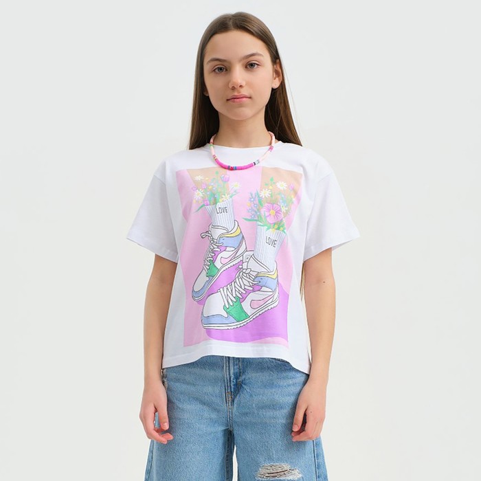 

Футболка детская KAFTAN П00000560, белый, 134, Selfie