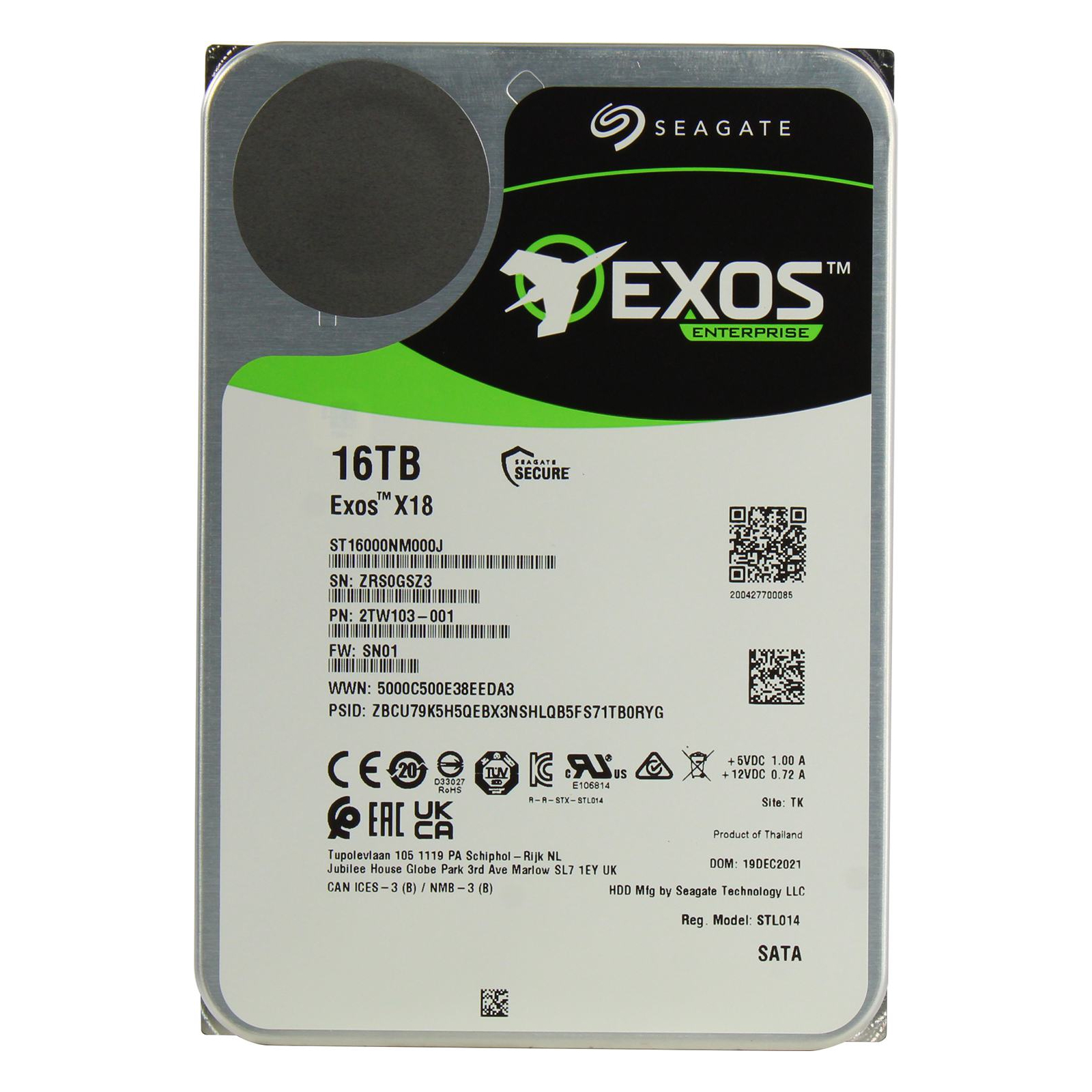 

Диск жёсткий Seagate ST16000NM000J 16 ТБ, внутренний, 1370053, ST16000NM000J