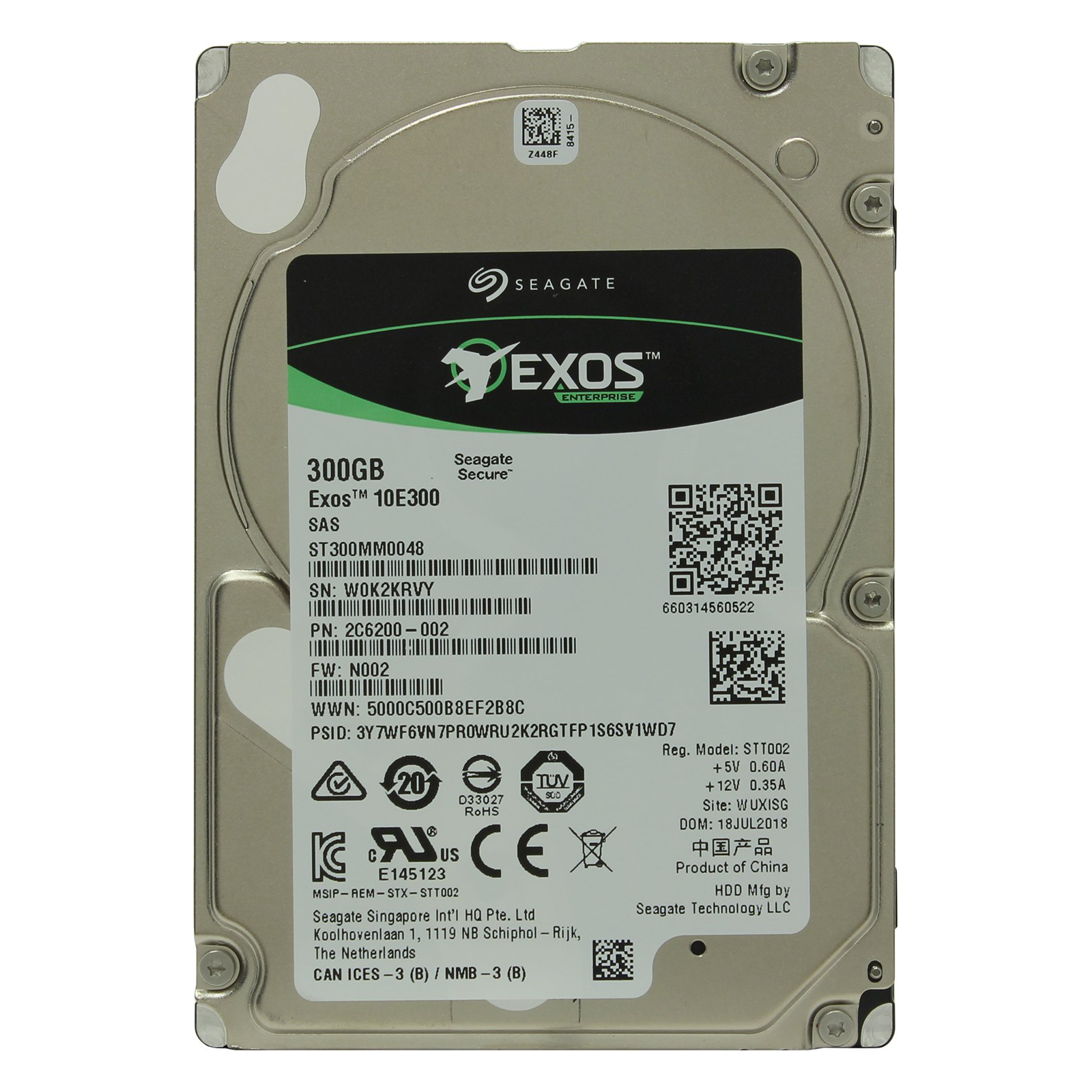 

Диск жёсткий Seagate ST300MM0048 300 ГБ, внутренний, 1379724, ST300MM0048