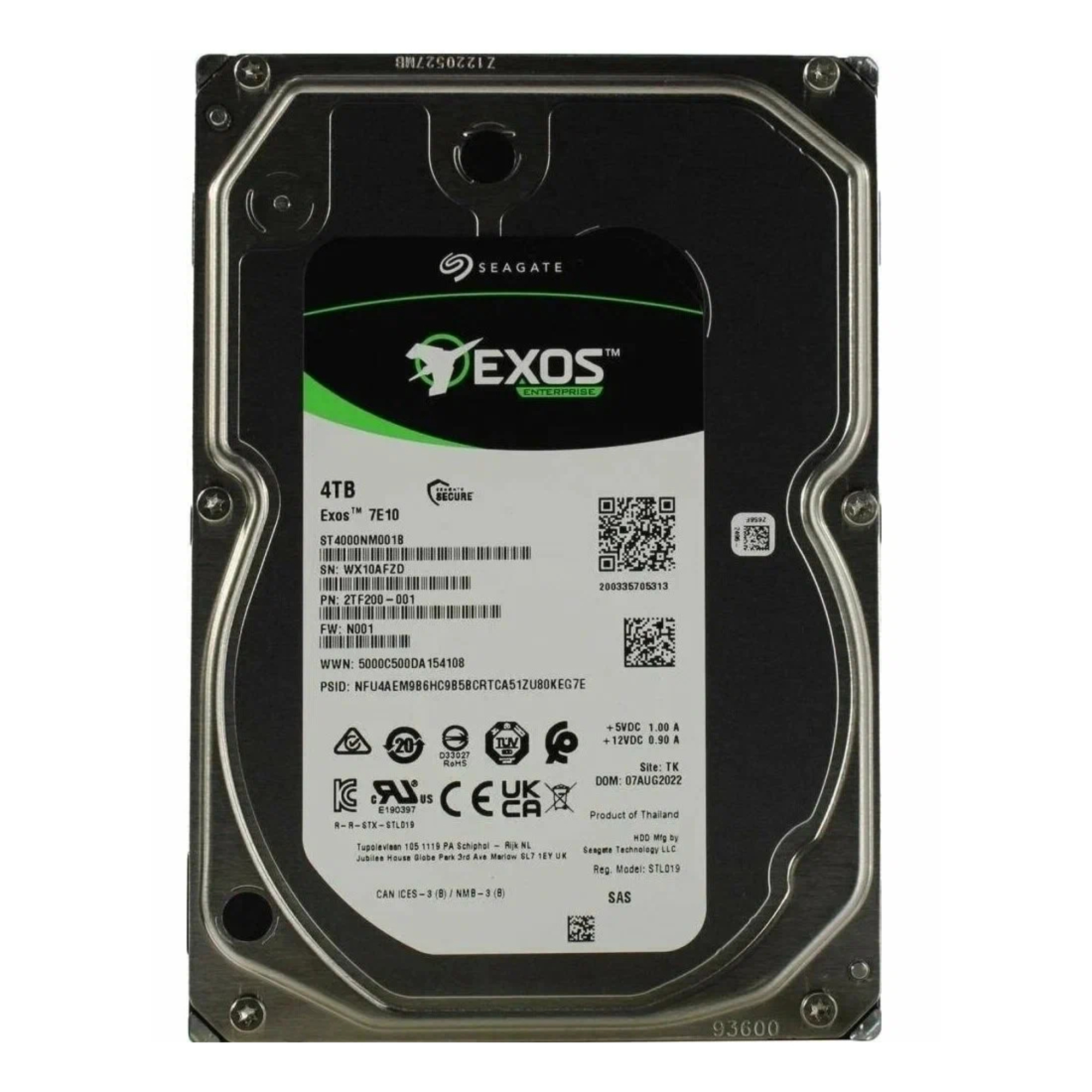 

Диск жёсткий Seagate ST4000NM001B 4 ТБ, внутренний, 3200627, ST4000NM001B