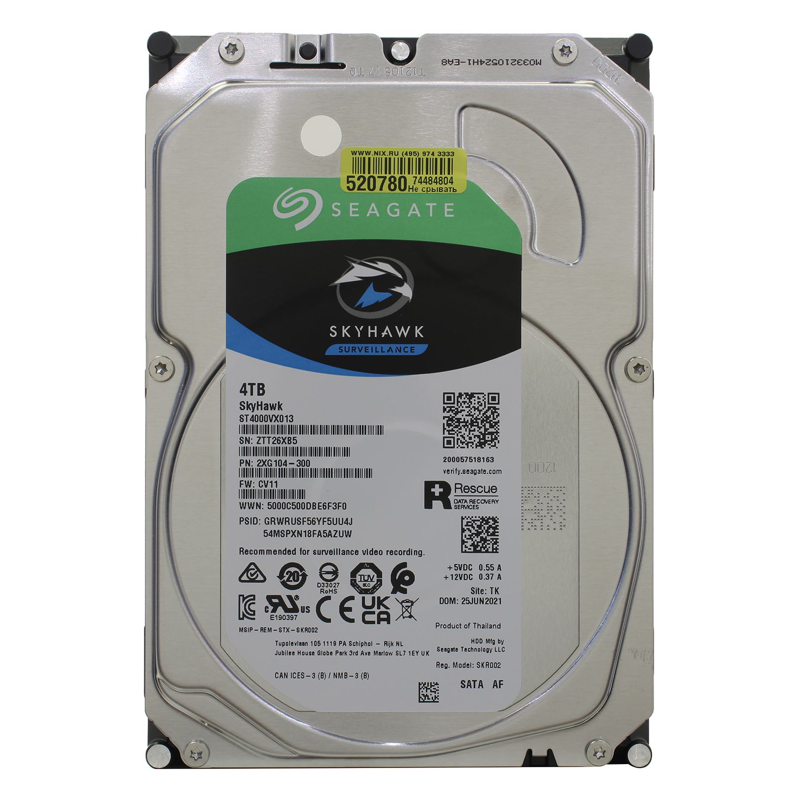 

Диск жёсткий Seagate ST4000VX013 4 ТБ, внутренний, ST4000VX013