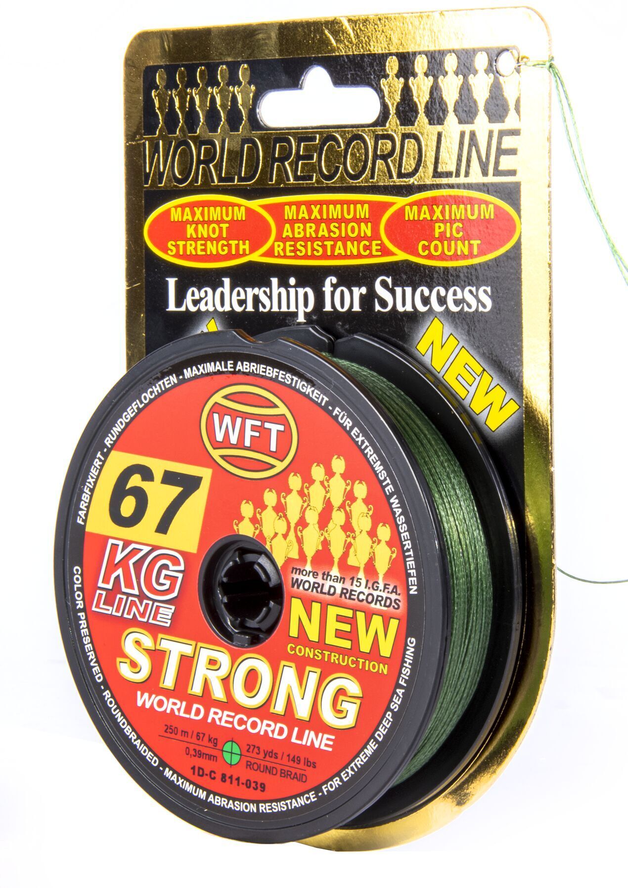 Рыболовная леска WFT Kg Strong 250 м, 0.39 мм Green