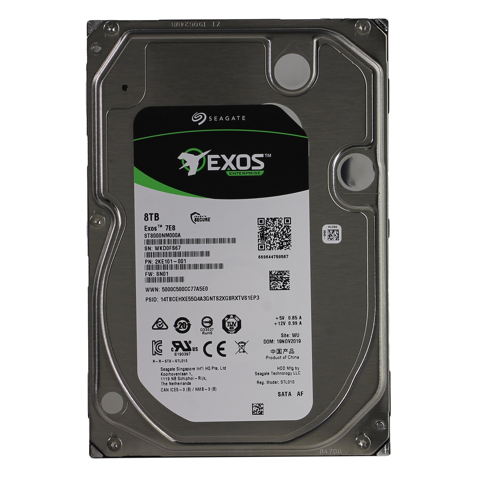 

Диск жёсткий Seagate ST8000NM000A 8 ТБ, внутренний, 1373416, ST8000NM000A