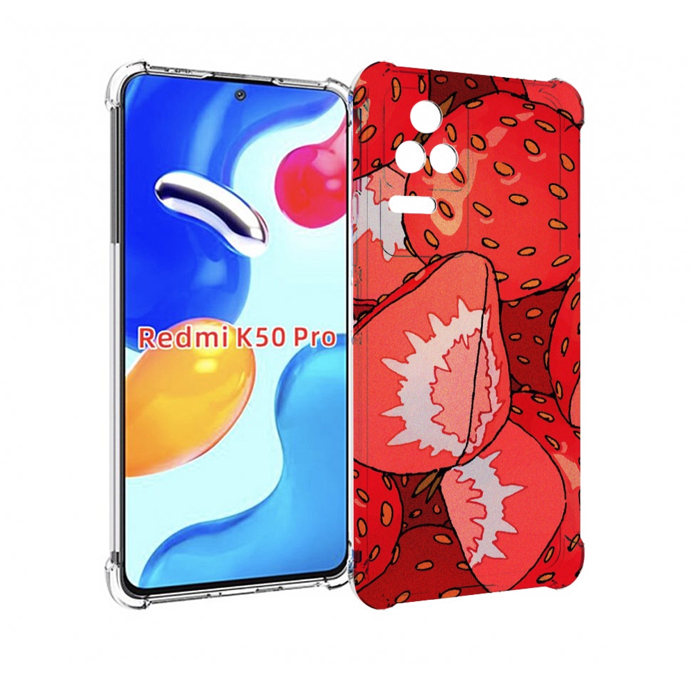 

Чехол MyPads рисованная-клубника для Xiaomi Redmi K50 / K50 Pro, Прозрачный, Tocco