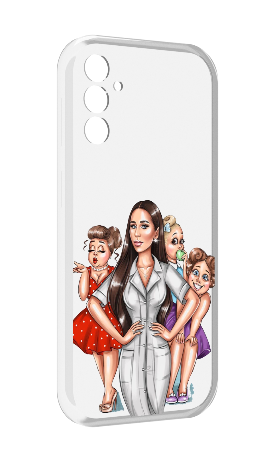 

Чехол MyPads Милые-дамы женский для Samsung Galaxy M13, Прозрачный, Tocco