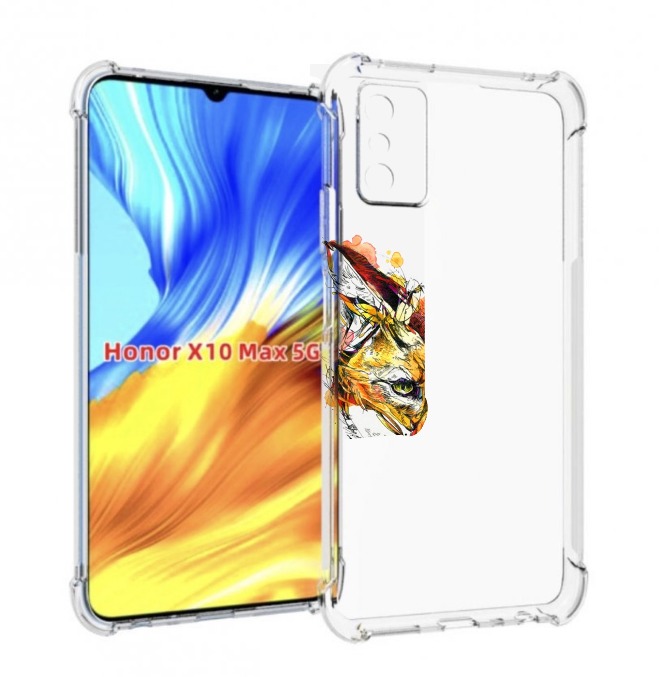 

Чехол MyPads Акварельная лиса для Honor X10 Max, Прозрачный, Tocco