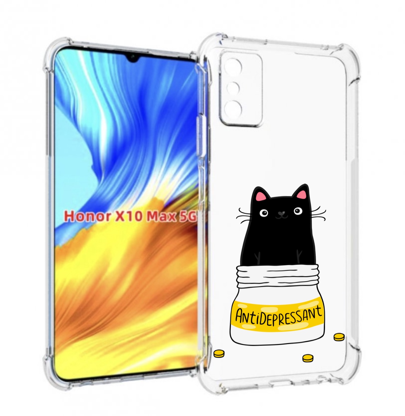 

Чехол MyPads Антидеприсан для Honor X10 Max, Прозрачный, Tocco