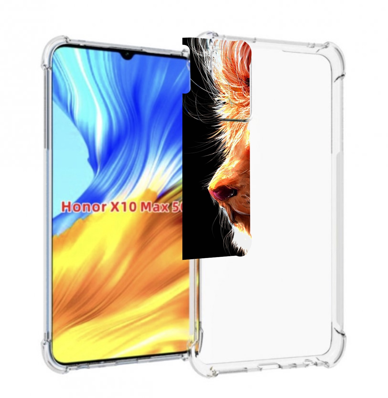 

Чехол MyPads Арт-рисунок-льва мужской для Honor X10 Max, Прозрачный, Tocco